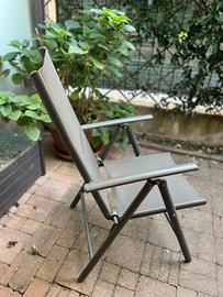 4 sedie / sdraio da giardino con cuscino