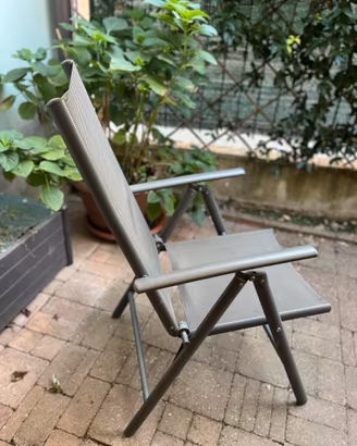 4 sedie / sdraio da giardino con cuscino