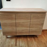 credenza in rovere nuovo con 3 ante e ripiani 