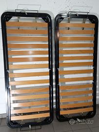 Coppia reti singole doghe legno alzata testa/piedi