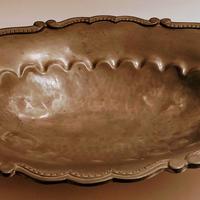 Vassoio centrotavola in peltro - con piedini