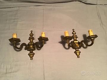 Coppia Applique da Parete 2 Luci/Bracci Vintage