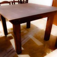 5 Tavoli fissi in legno 120x120 con gamba 12×12