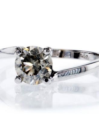Anello Oro Bianco 14kt Diamante naturale 1.14  ct