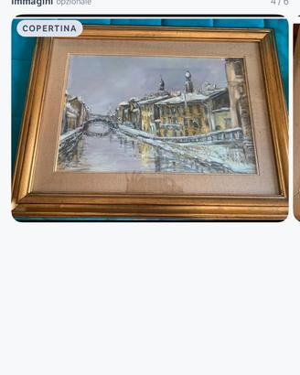 Dipinto originale I navigli di james vigentino