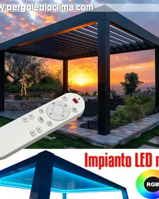 Pergola bioclimatica 4x4m motorizzata impianto LED