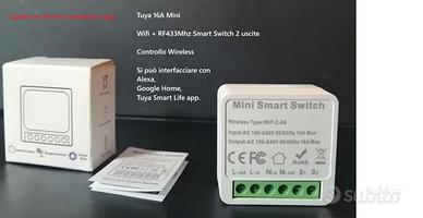 interruttore smart Tuya  16A Mini WiFi + RF433mhz