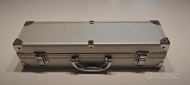 Kit per Barbecue con Valigetta in Acciaio nuovo