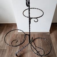 Portavasi nero in ferro