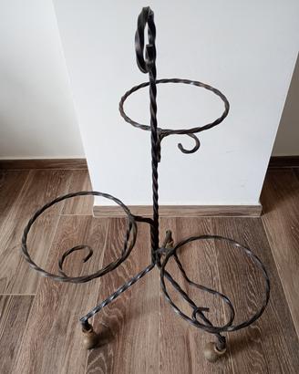 Portavasi nero in ferro