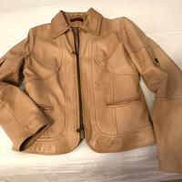 Giacca da donna beige in VERA pelle (M)