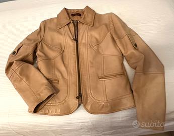 Giacca da donna beige in VERA pelle (M)