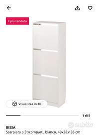 Scarpiera ikea bianca modello bissa