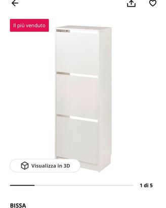 Scarpiera ikea bianca modello bissa