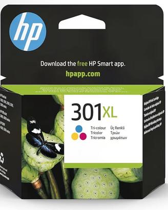 2 Cartucce per stampante HP, nera e colorata XL