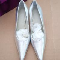 Scarpe in pelle color argento