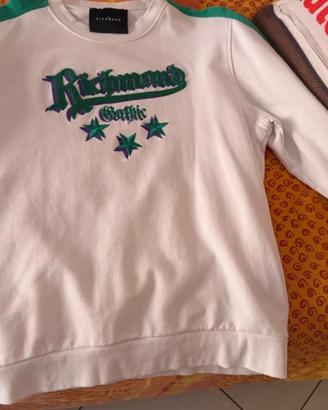 Felpa Richmond uomo con stampa verde e bianca