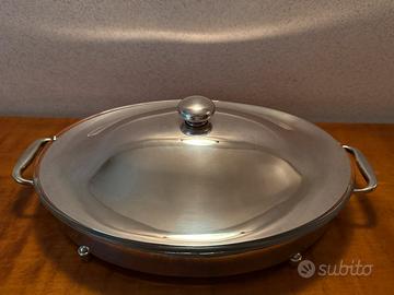 Coppia scaldavivande vintage placcati in argento