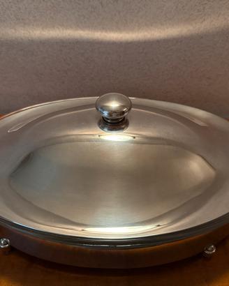 Coppia scaldavivande vintage placcati in argento
