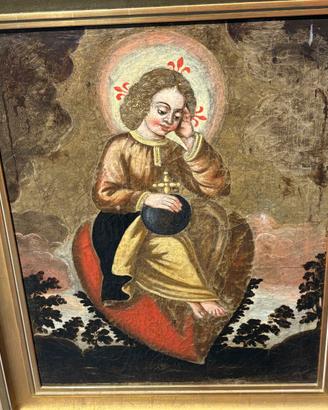 Antico dipinto olio su tela  scuola spagnola XVIII