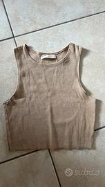top canotta corto color carne