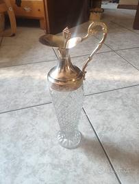 brocca in cristallo e argento 
