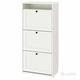 Scarpiera IKEA BRUSALI bianca 3 scomparti -
