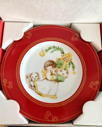 Piattino dessert dolce natale rosso