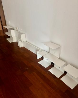 Set completo di mensole acciaio verniciato bianco