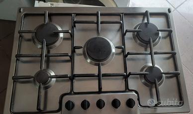 Piano Cottura 5 Fuochi Acciaio Inox 75cm metano