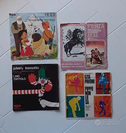 4 dischi vintage 45 giri "Sigle TV" anni '60 e '70