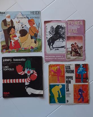 4 dischi vintage 45 giri "Sigle TV" anni '60 e '70