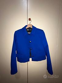 Giacca corta Zara blu elettrico taglia XS