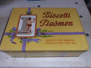 scatola di latta vintage biscotti Plasmon 