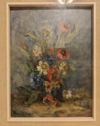 Dipinto a Olio Gina Zandavalli Flangini "Fiori Mis