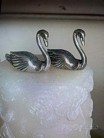 Coppia di cigni in argento 800