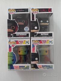Lotto 4 funko pop dc batman pride batwoman robin
