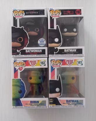 Lotto 4 funko pop dc batman pride batwoman robin
