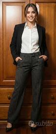 Pantaloni Donna Armani Jeans Neri Gessati IT 40