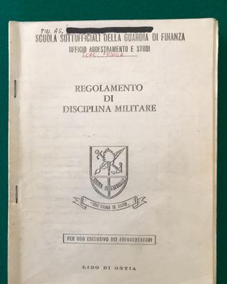 sinossi Regolamento di disciplina militare G.di F.