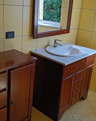 Mobile Bagno Arte Povera con Marmo e Specchiera