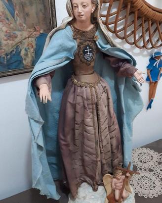 Statua sacra Madonna passionista con angelo