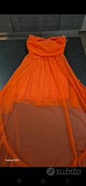 Abito in tulle, color corallo,tg S