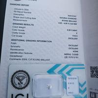 Diamante naturale Igi 0,30 E VVS 3 Ex