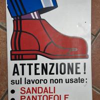 cartello segnaletico anni 60