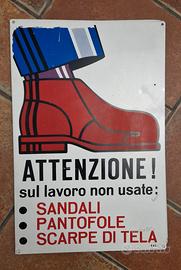 cartello segnaletico anni 60