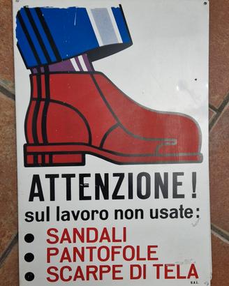 cartello segnaletico anni 60