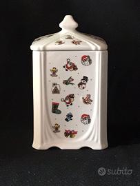 Scatola in porcellana policroma  quadrata