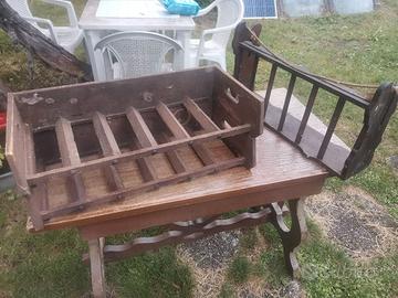tre portabottiglie legno