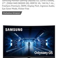 Samsung monitor gaming gaming odyssey g5, curvo